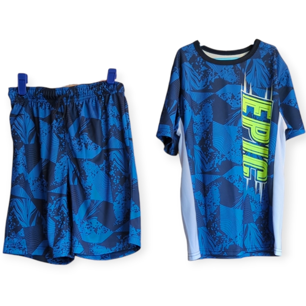 Place sport matching shirt and shorts